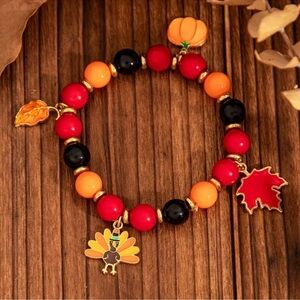 Handmade bohemian Autumn Bracelet, Halloween bracelet, Thanksgiving bracelet 🦃